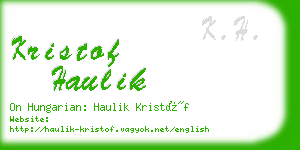 kristof haulik business card